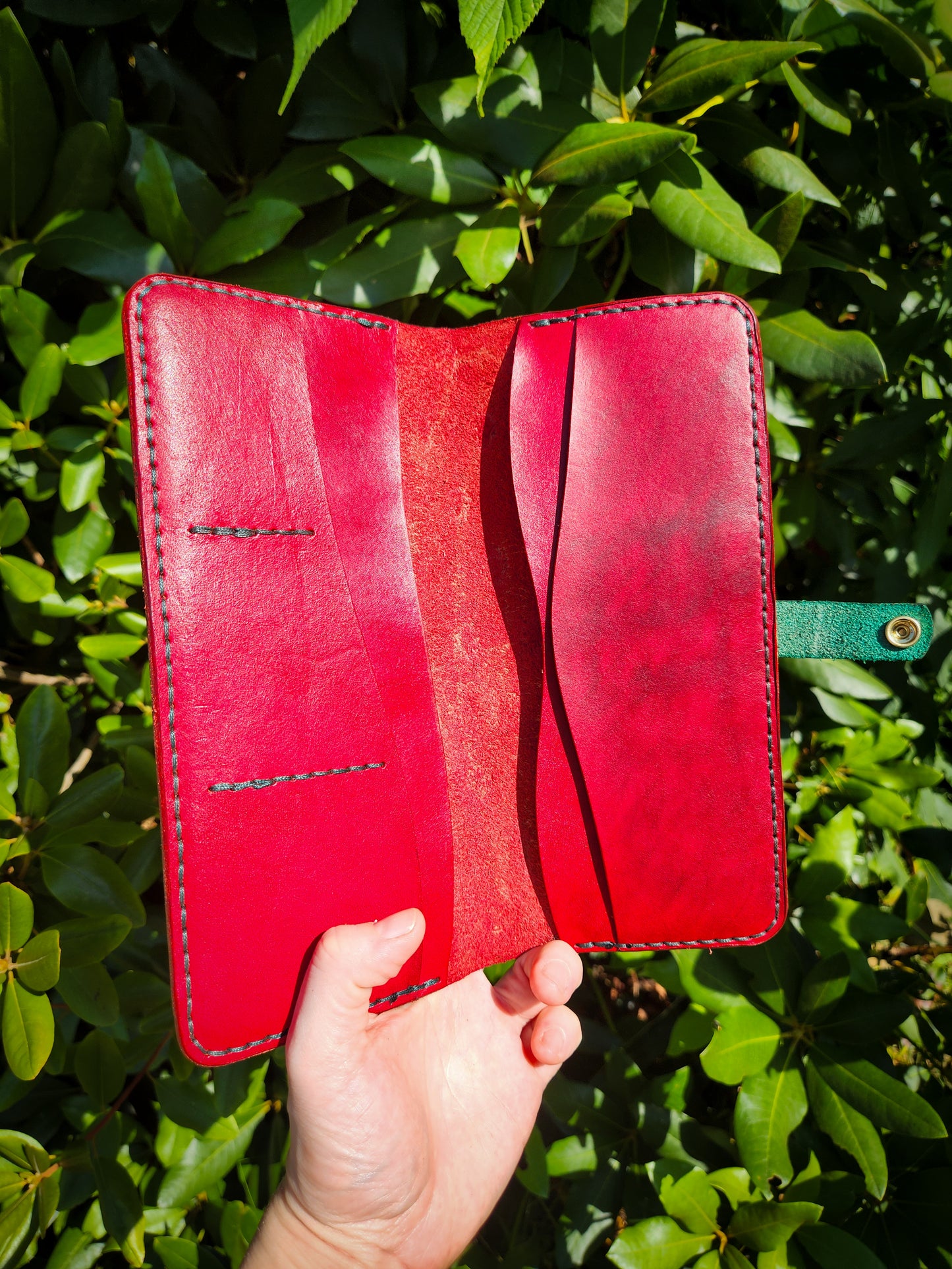 X-Large Leather Strawberry themed Wallet - MADE TO ORDER