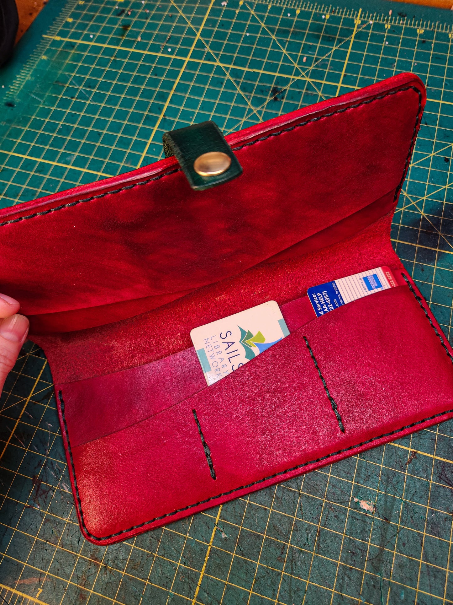 X-Large Leather Strawberry themed Wallet - MADE TO ORDER