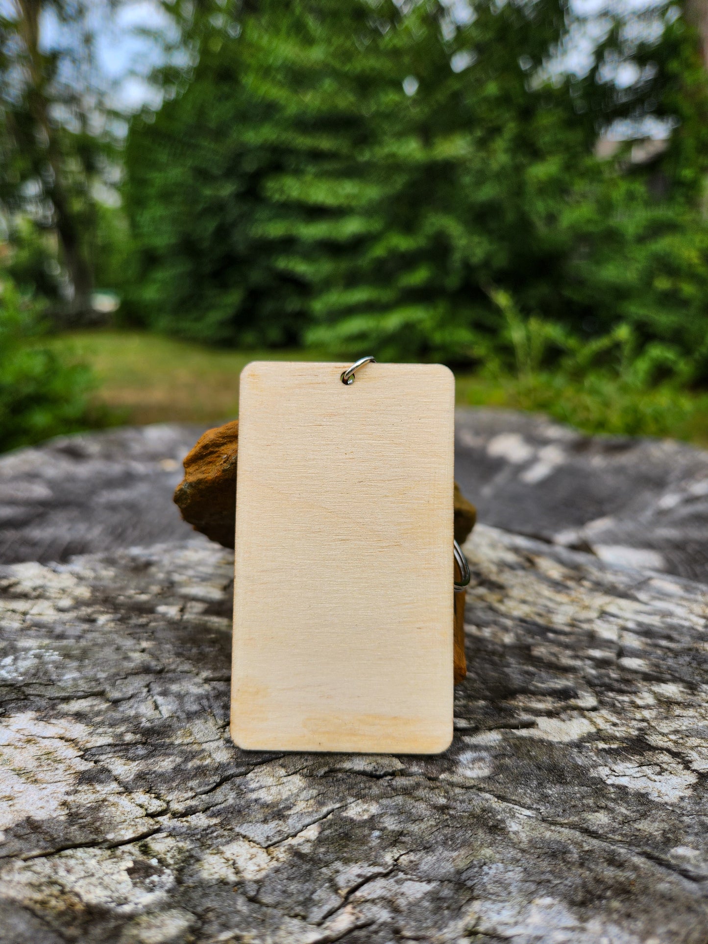 The Tower Wooden Tarot Card Keychain