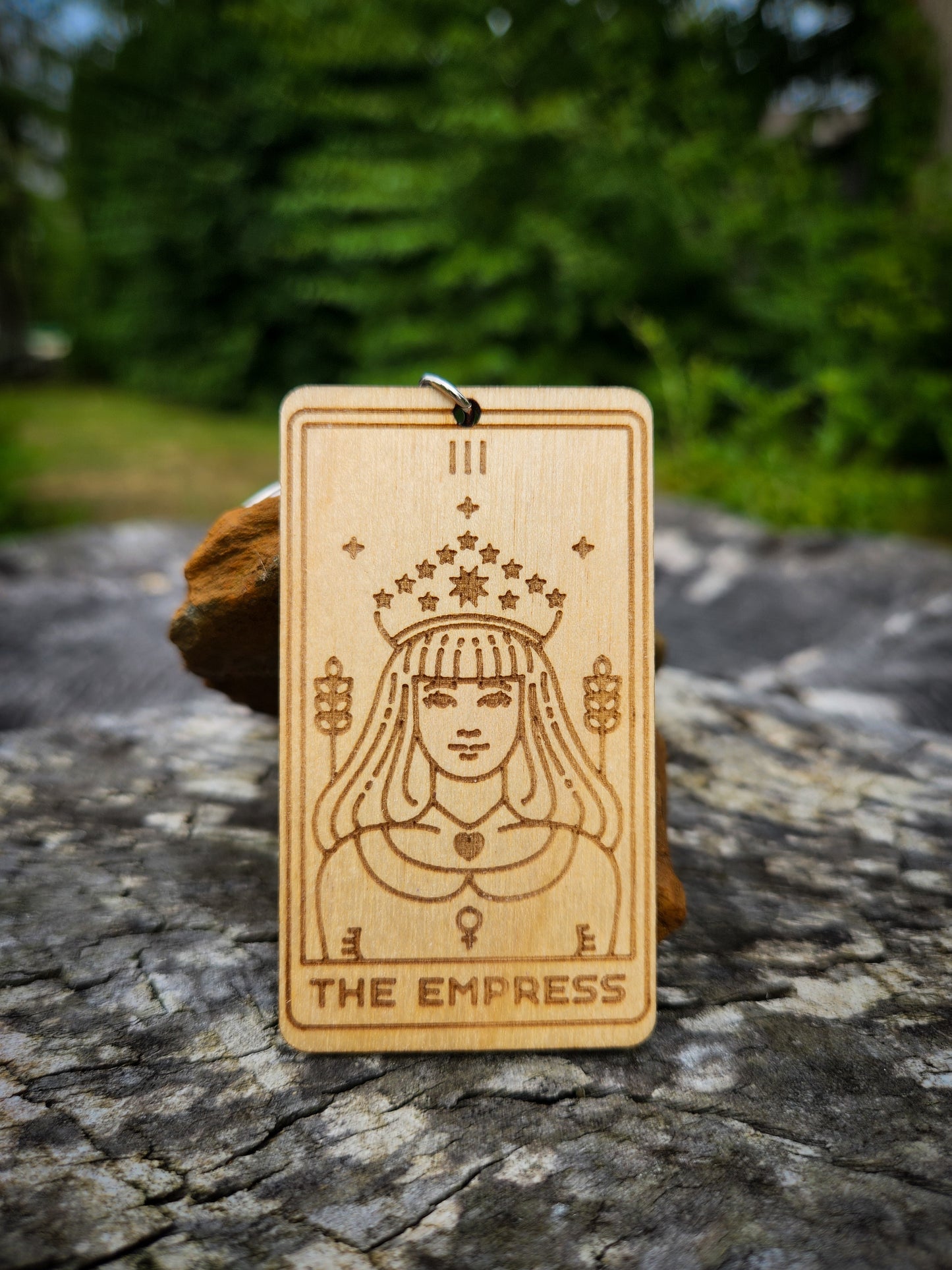 The Empress Wooden Tarot Card Keychain