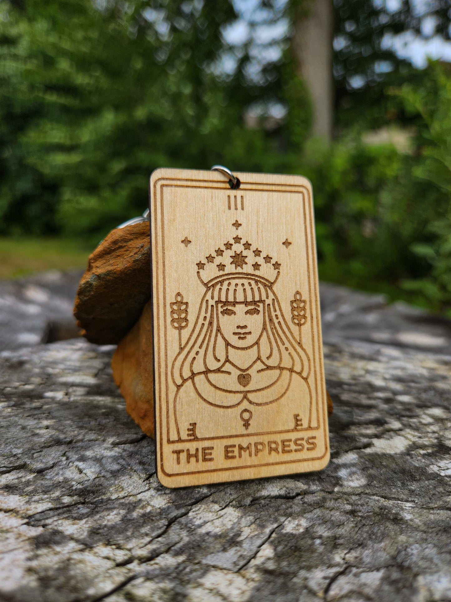 The Empress Wooden Tarot Card Keychain