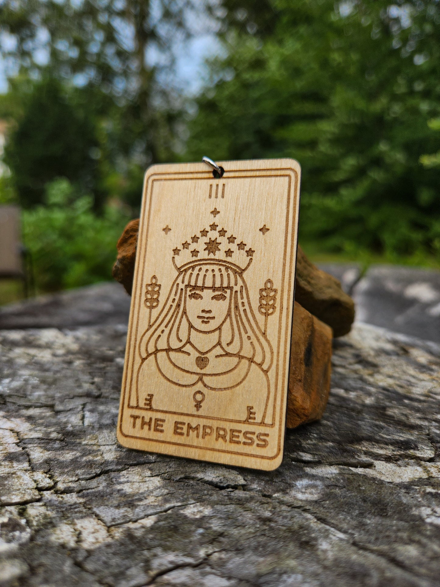 The Empress Wooden Tarot Card Keychain