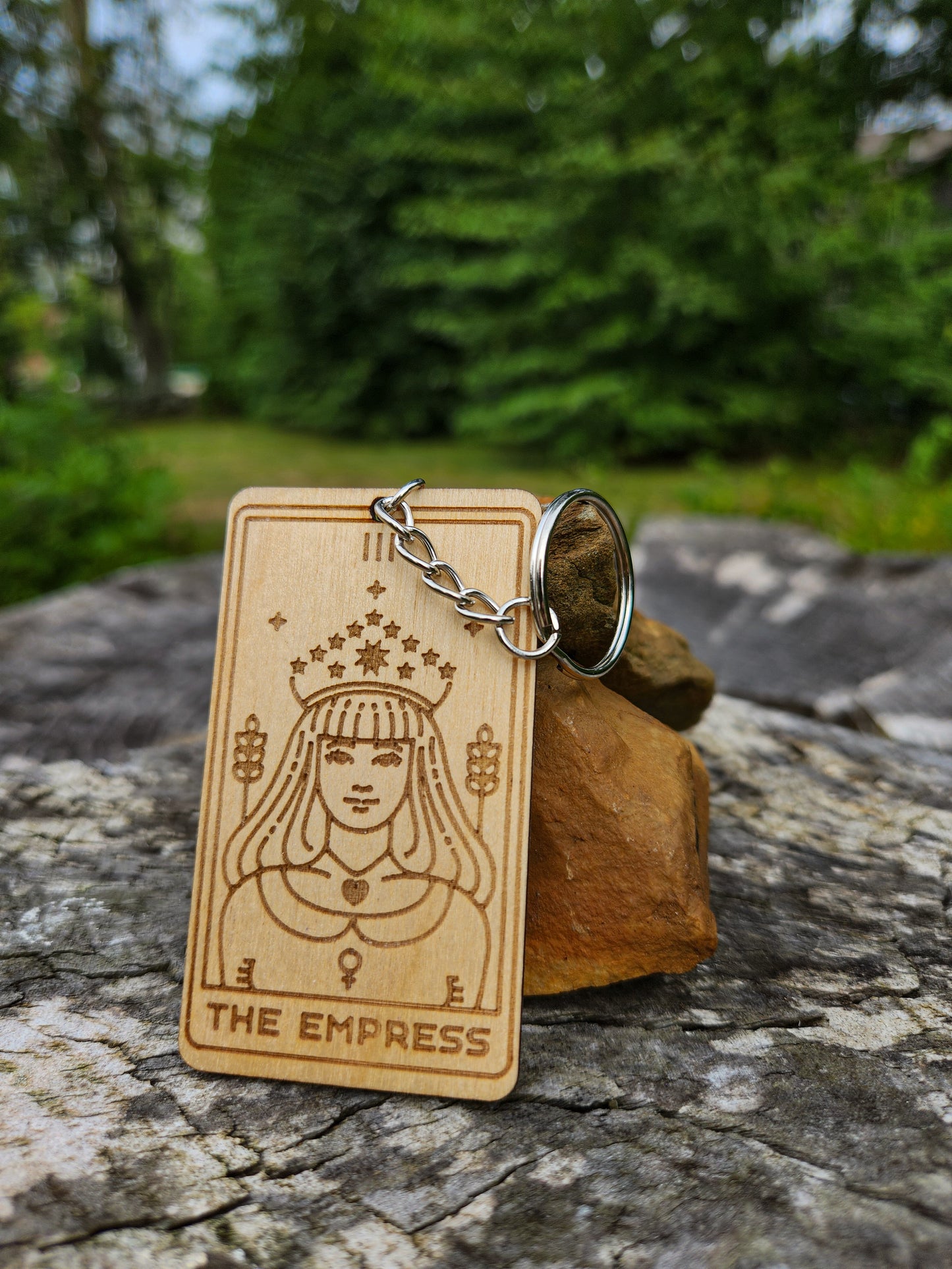 The Empress Wooden Tarot Card Keychain