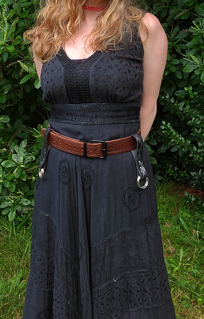 Leather Skirt Hike in Silver and Black