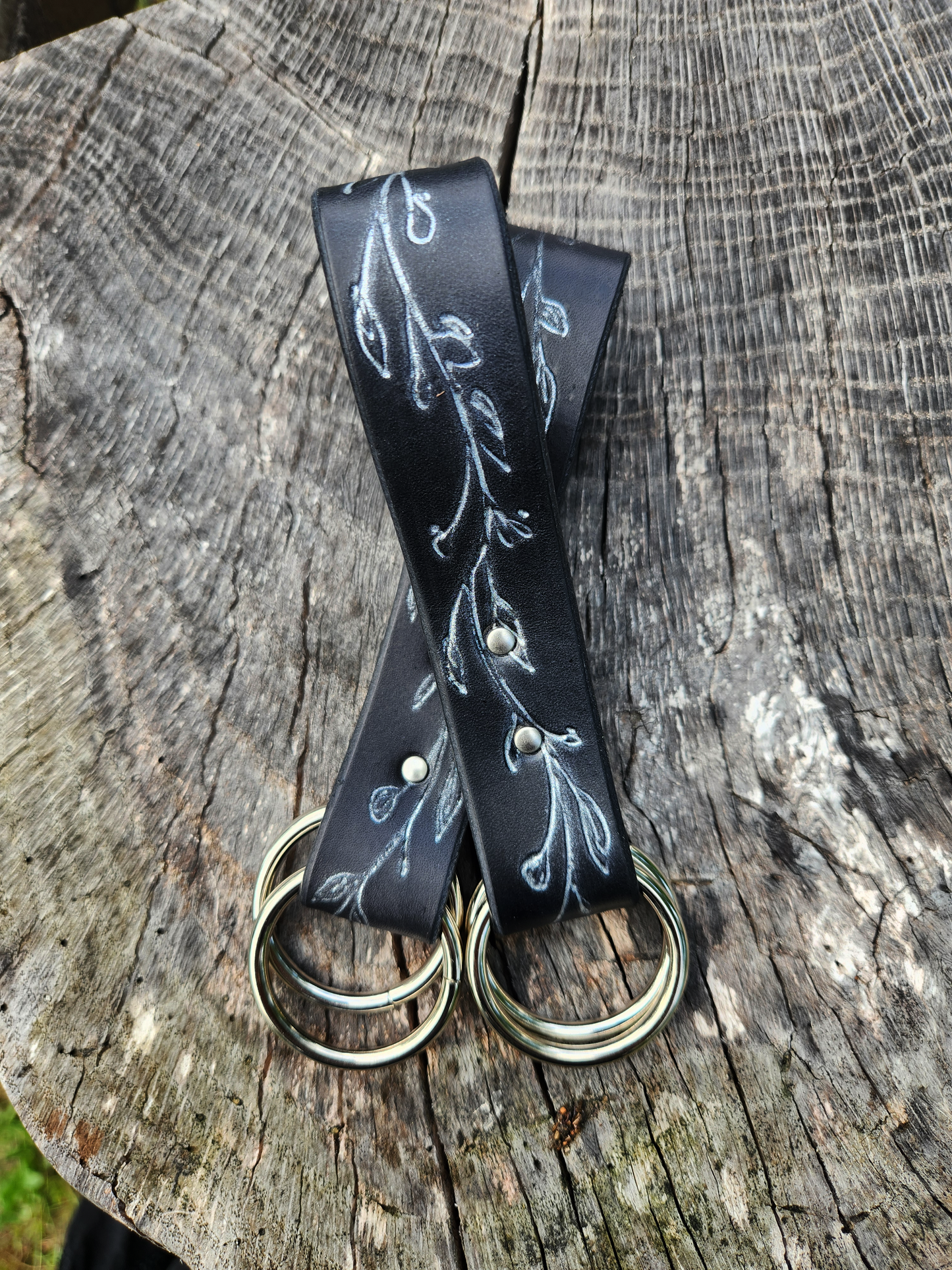 Leather Skirt Hike in Silver and Black