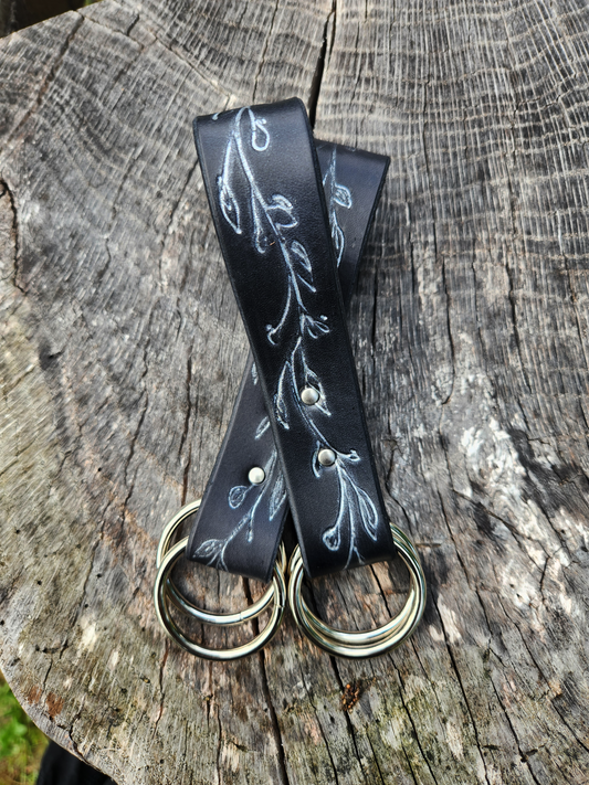 Leather Skirt Hike in Silver and Black