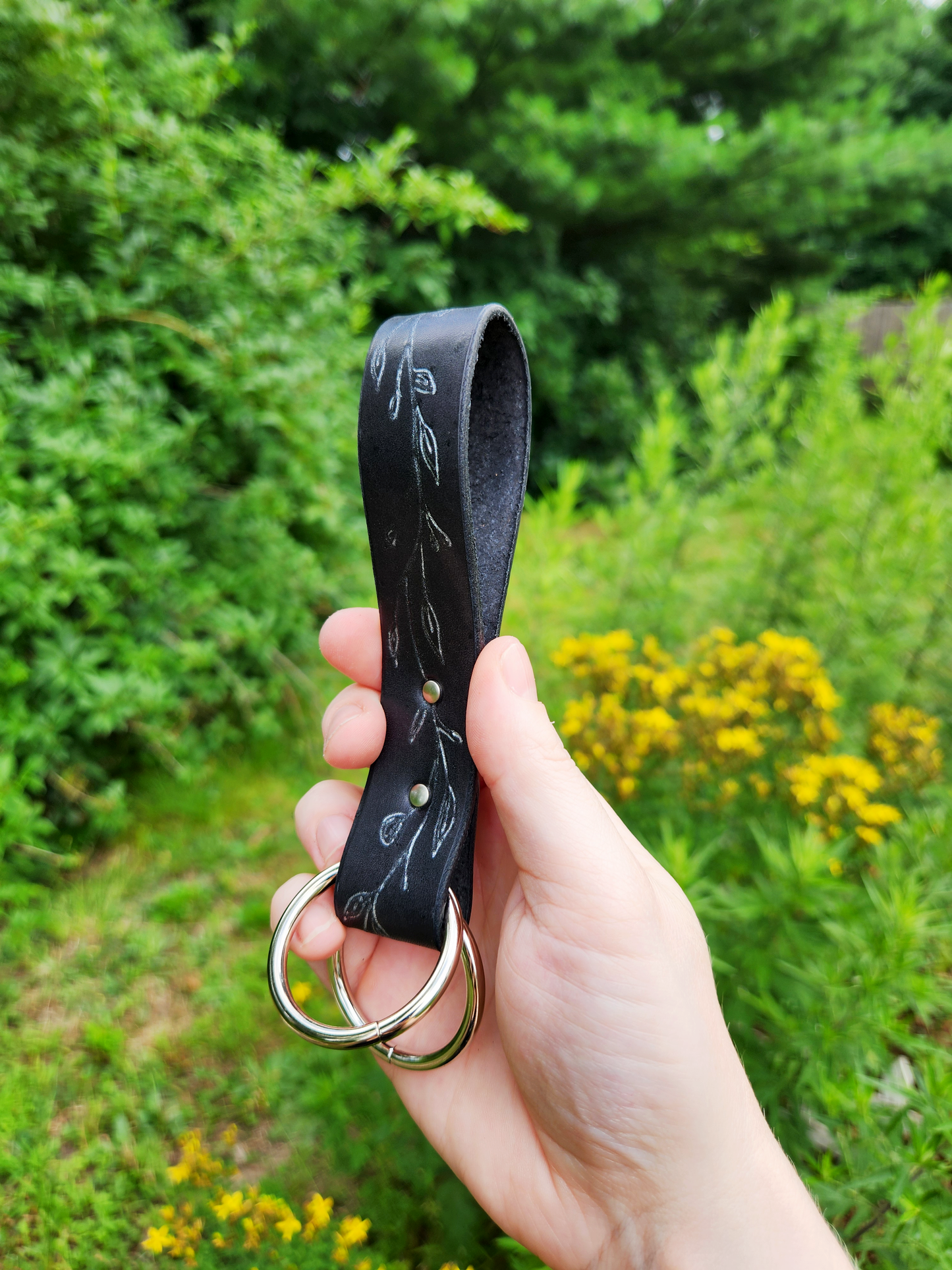 Leather Skirt Hike in Silver and Black
