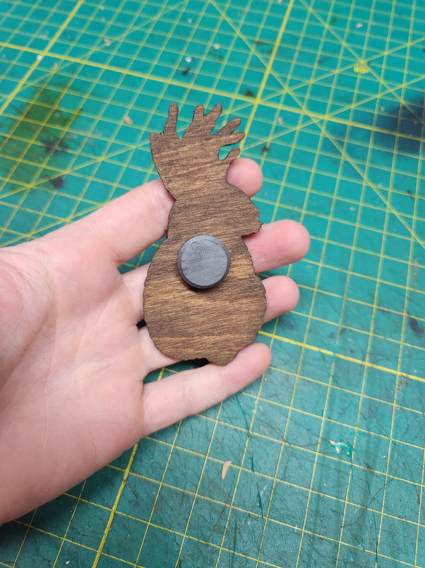 Sitting Jackalope Wood Magnet – Birch Ply, Goblincore Cottage Decor