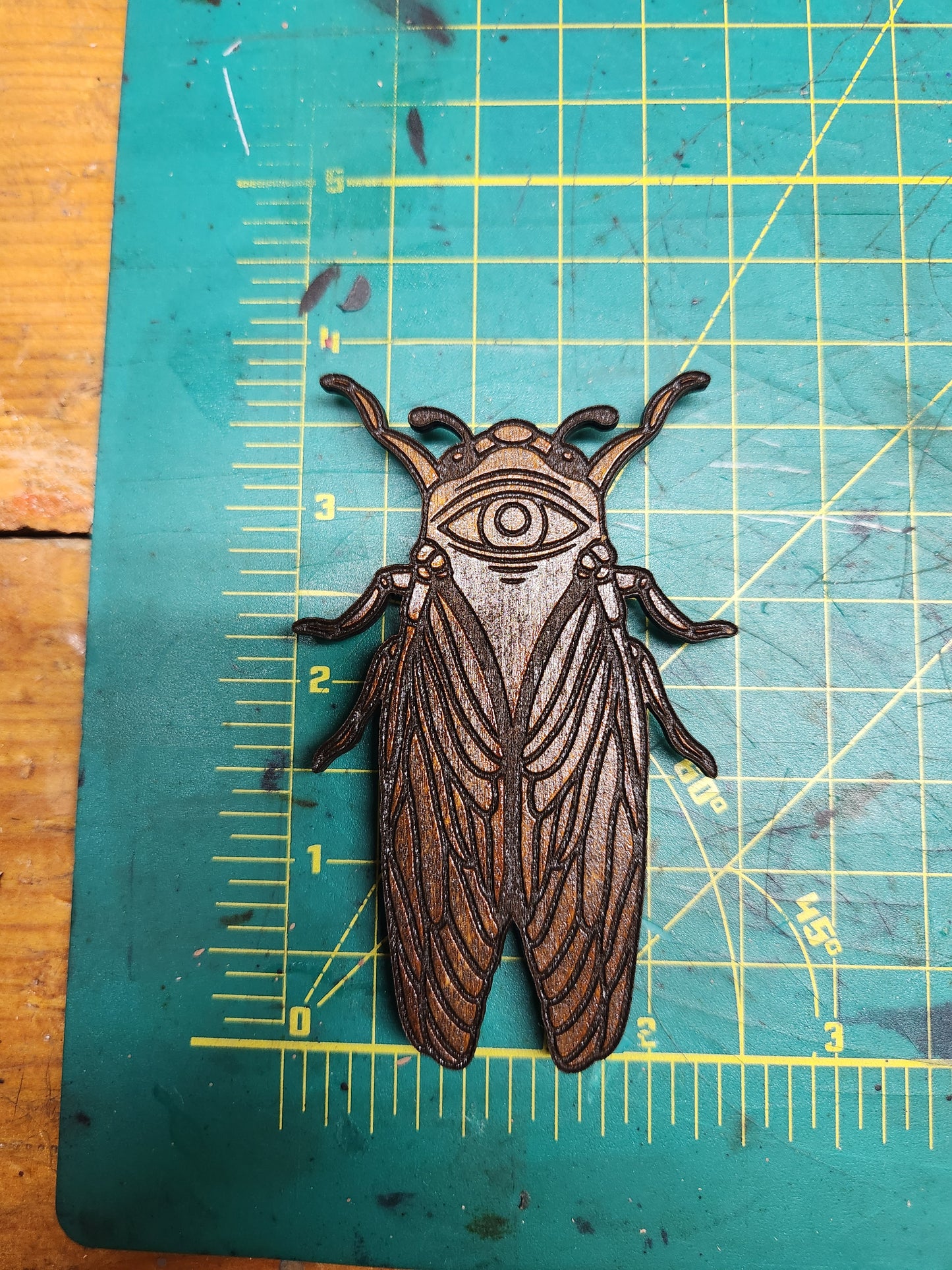 Cicada Magnet – Birch Ply, Goblincore Fridge Decor