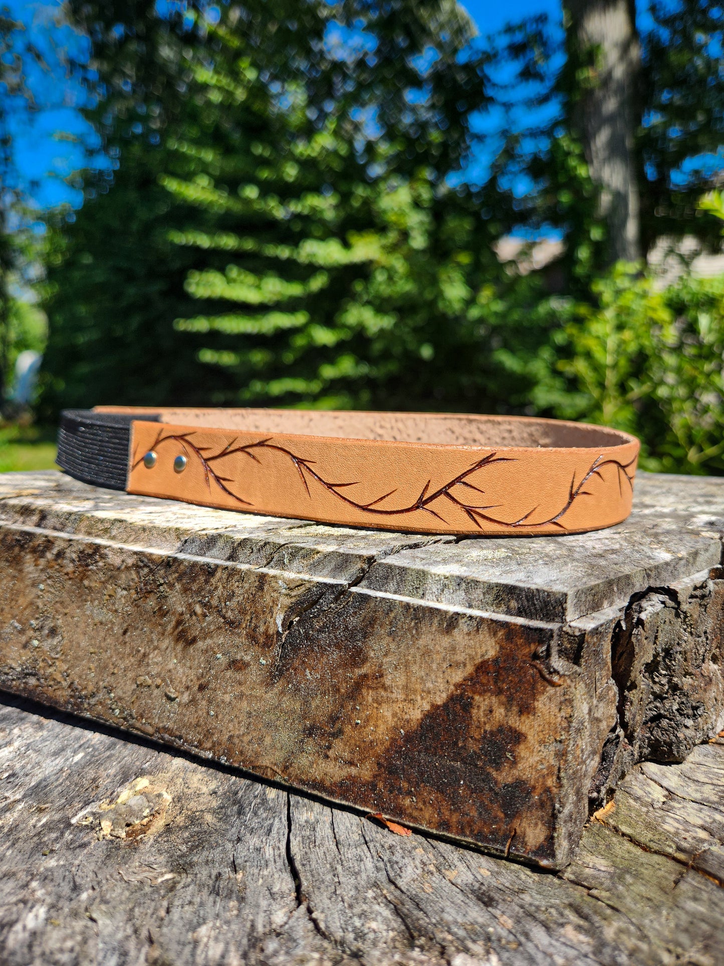 Burned Leather Headband
