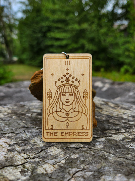 The Empress Wooden Tarot Card Keychain