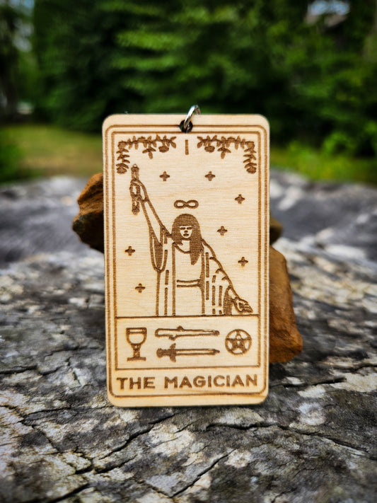 The Magician Wooden Tarot Card Keychain
