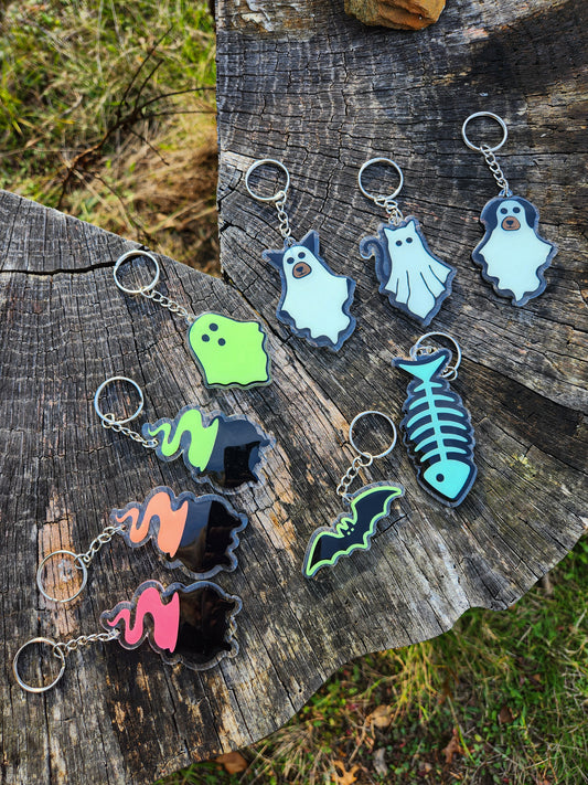 Handmade Halloween Glow-in-the-Dark Keychains