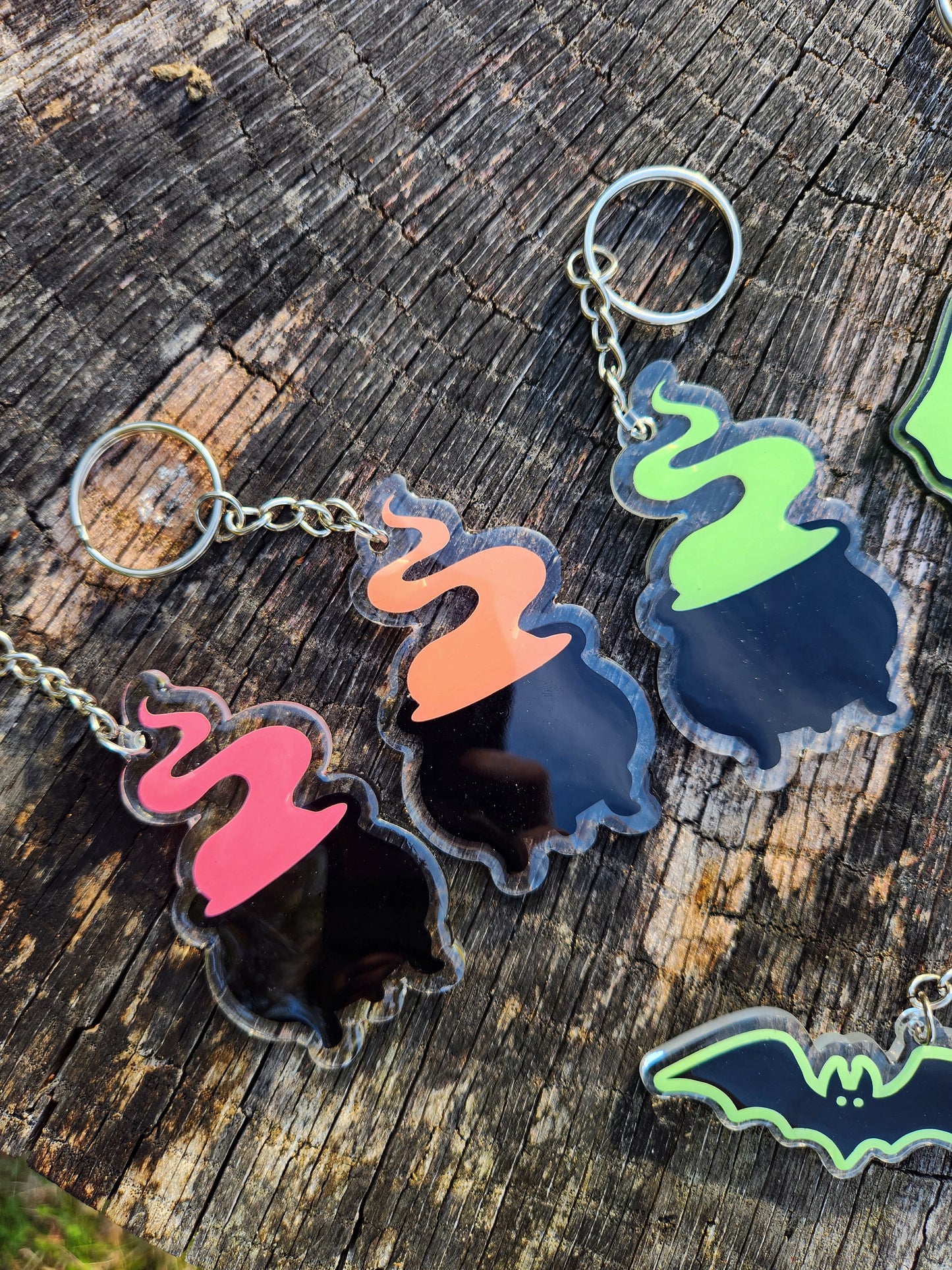 Handmade Halloween Glow-in-the-Dark Keychains