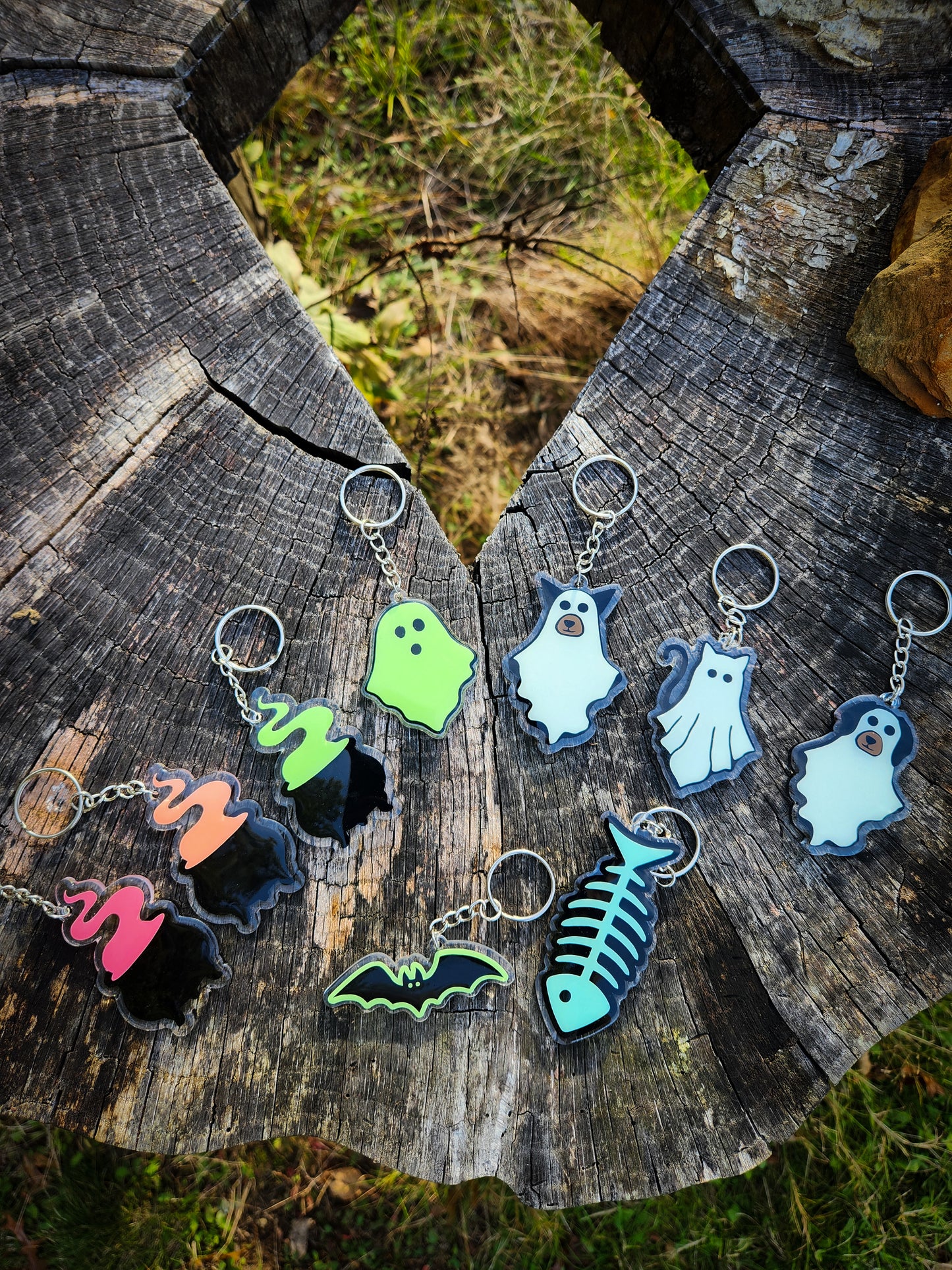 Handmade Halloween Glow-in-the-Dark Keychains