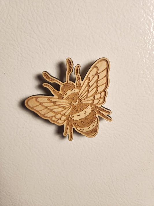 Bee Magnet – Goblincore Fridge Decor, Birch Plywood