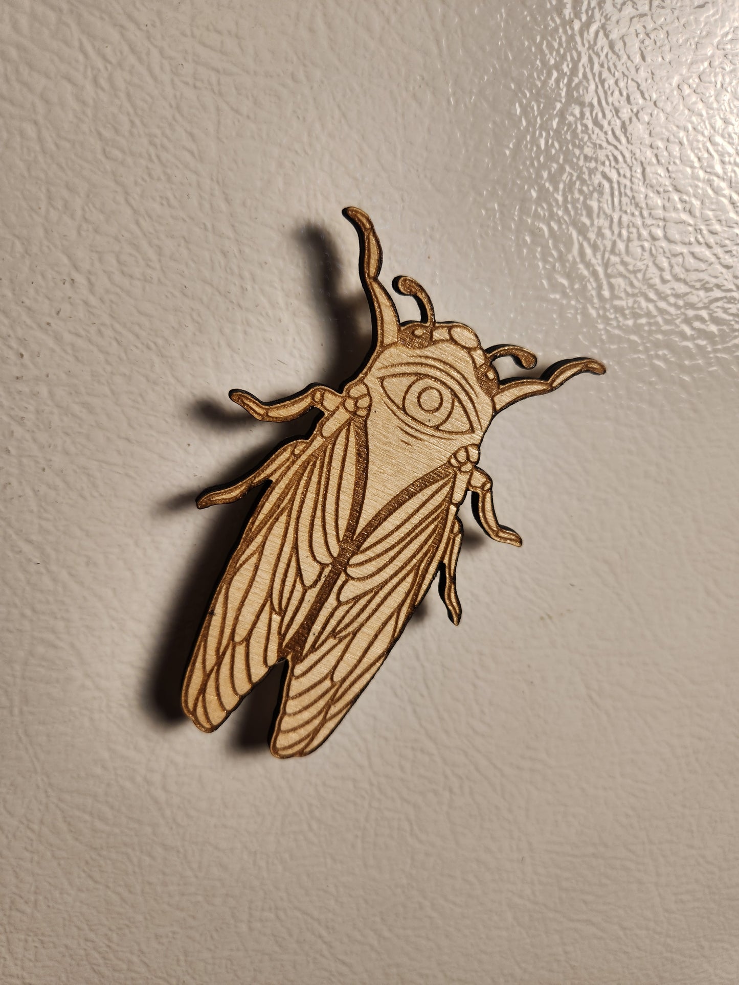 Cicada Magnet – Birch Ply, Goblincore Fridge Decor