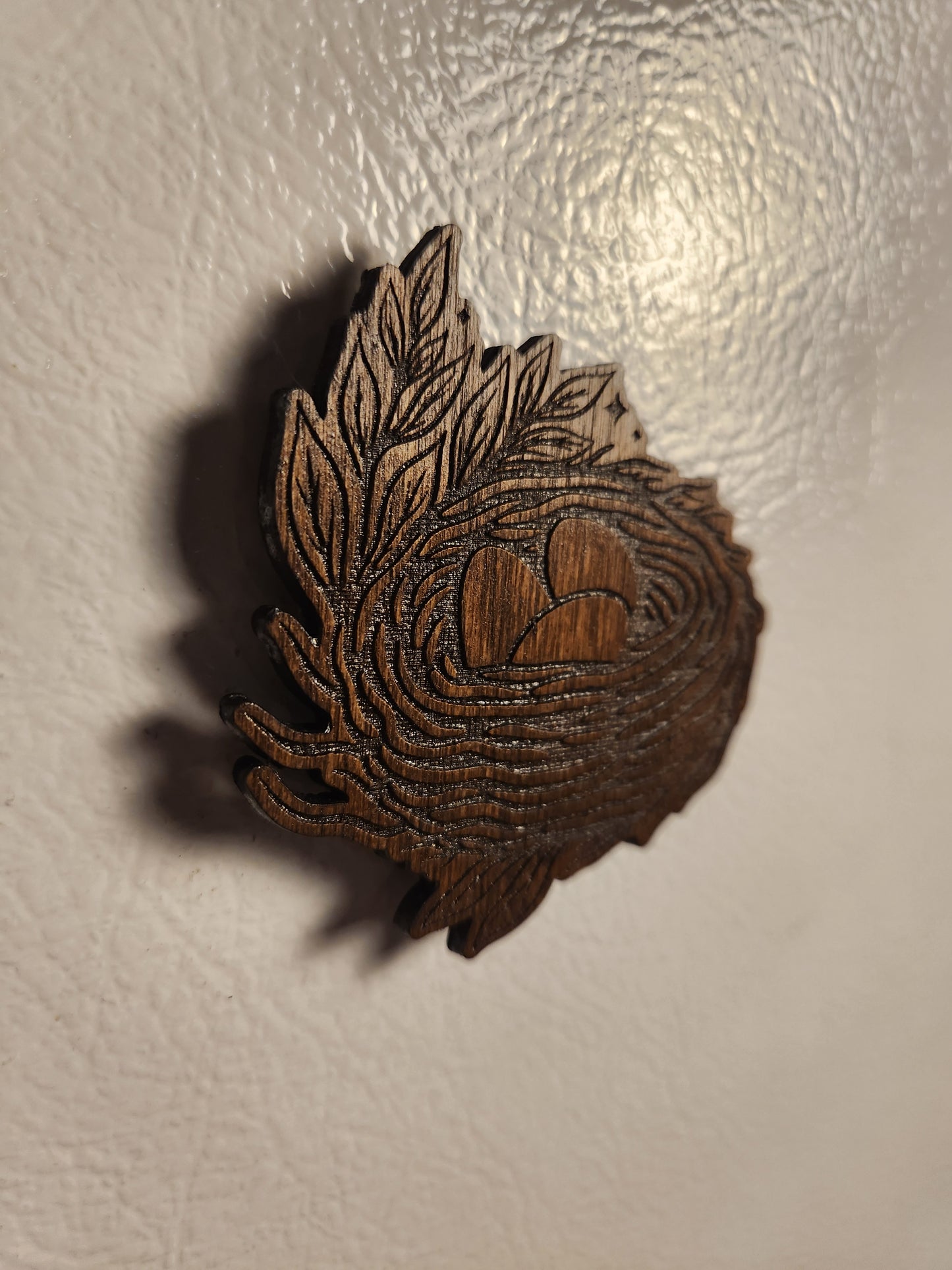 Bird Nest Magnet – Birch Plywood, Goblincore Fridge Decor