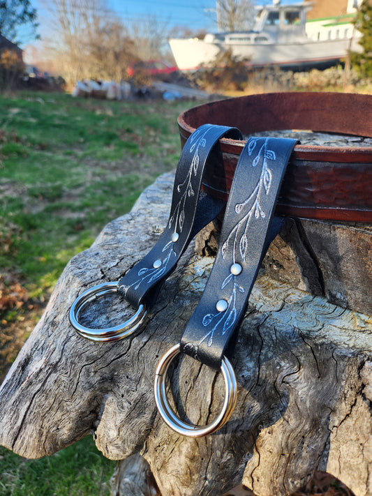 Leather Skirt Hike in Silver and Black