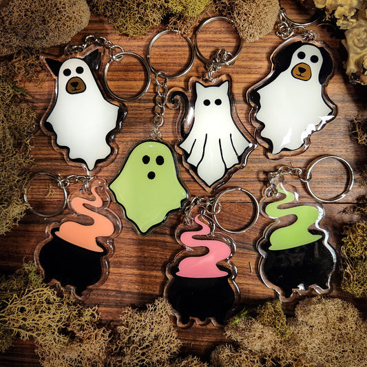 Handmade Halloween Glow-in-the-Dark Keychains