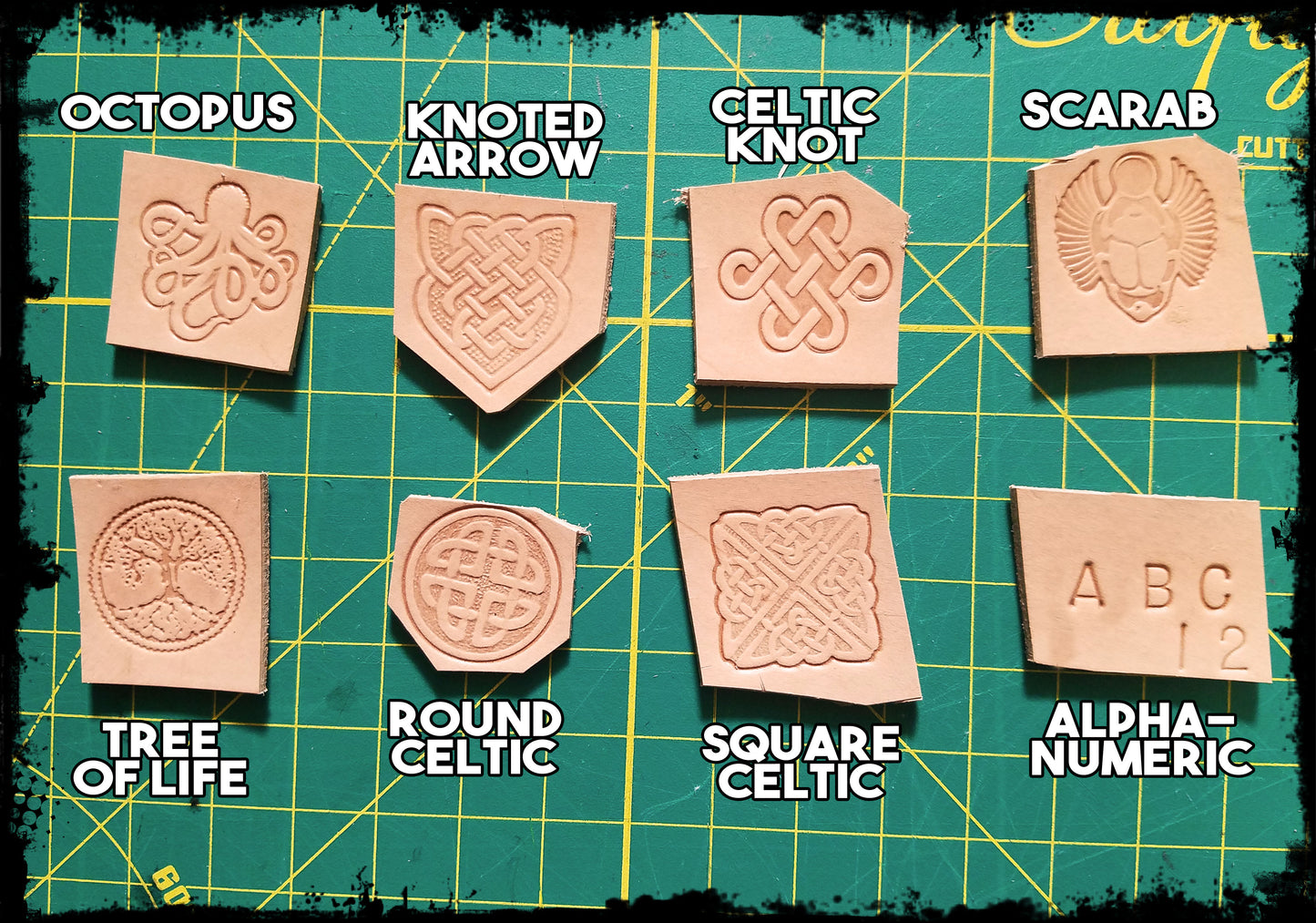 Custom Handmade Stamped Leather Hair Barrette with Stick