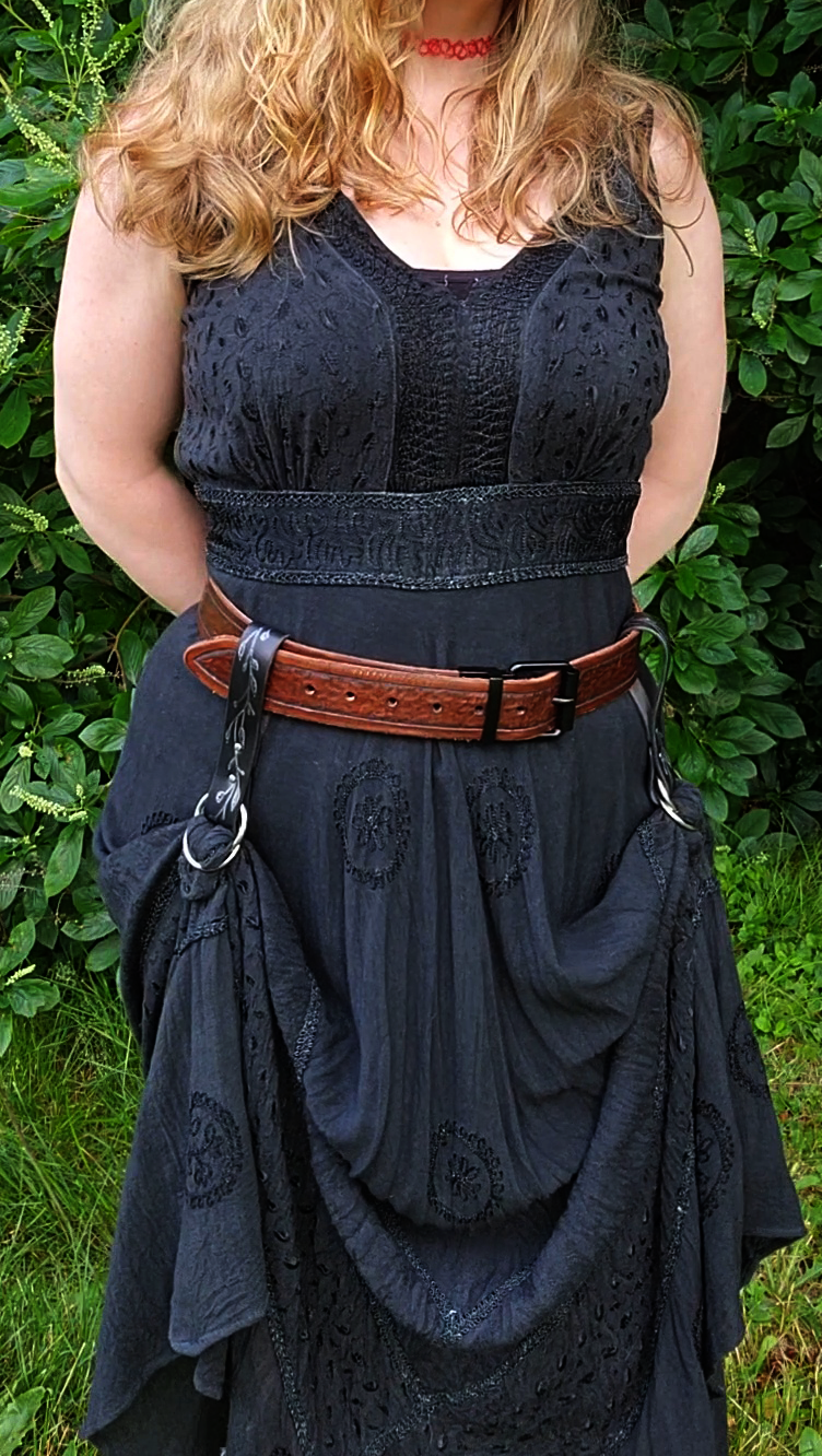 Leather Skirt Hike in Silver and Black